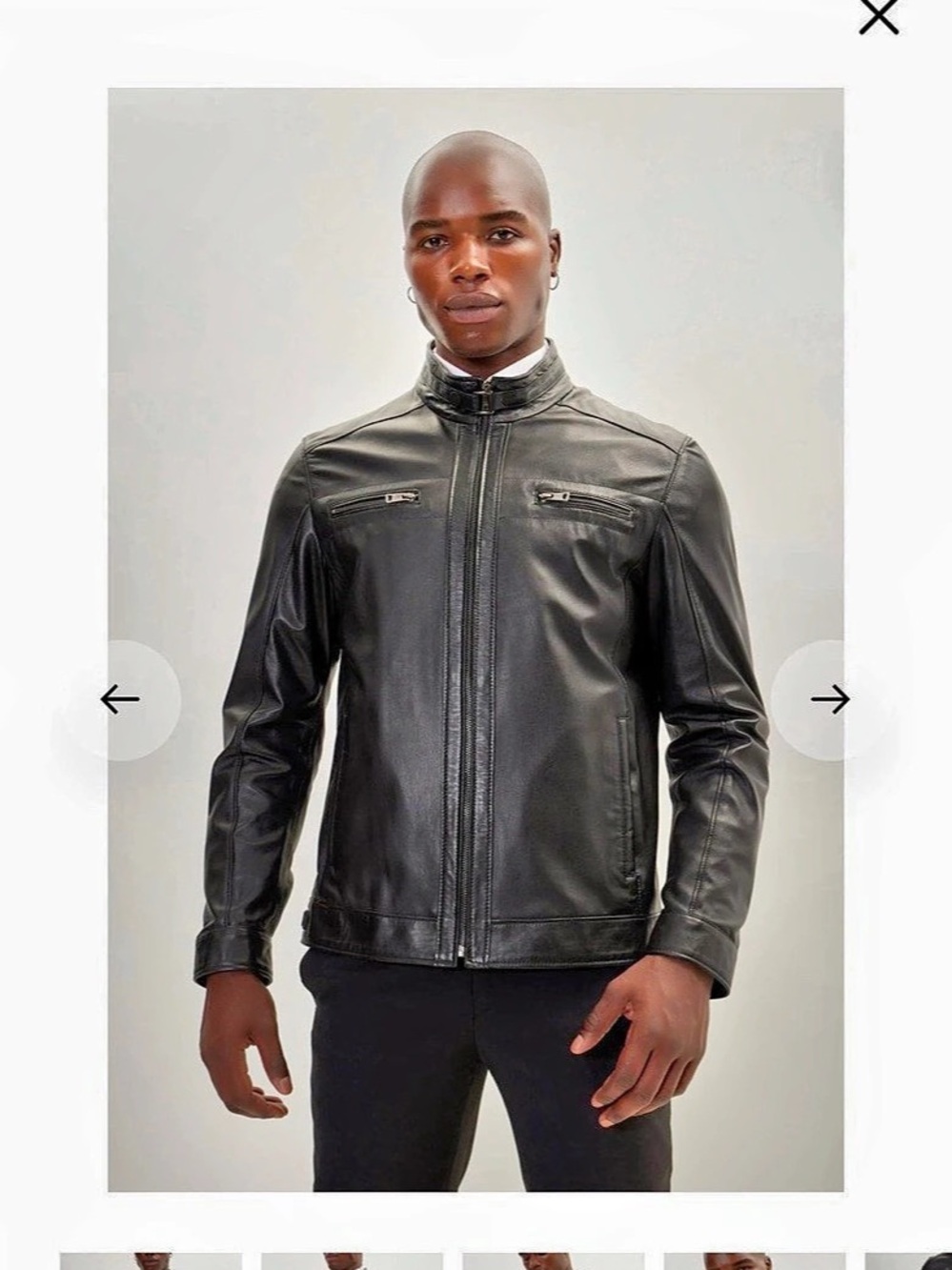 NWOT! Ron Tomson Cafe Racer Leather Jacket Black
